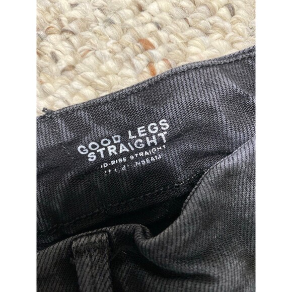 8/29 Good American High Rise Good Legs Straight With Darted Back Pockets Black - Picture 7 of 8